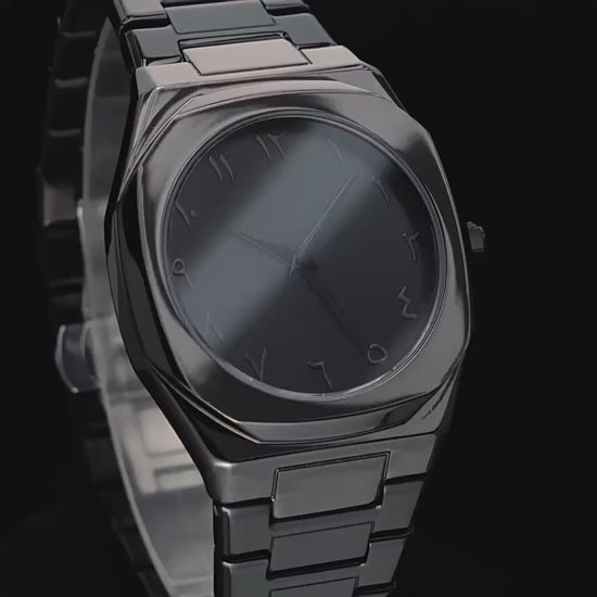 Arabic watch lifestyle shot in elegant setting showcasing premium appeal