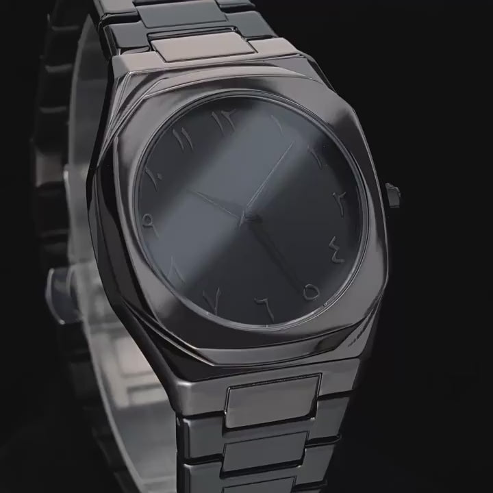 Arabic watch lifestyle shot in elegant setting showcasing premium appeal